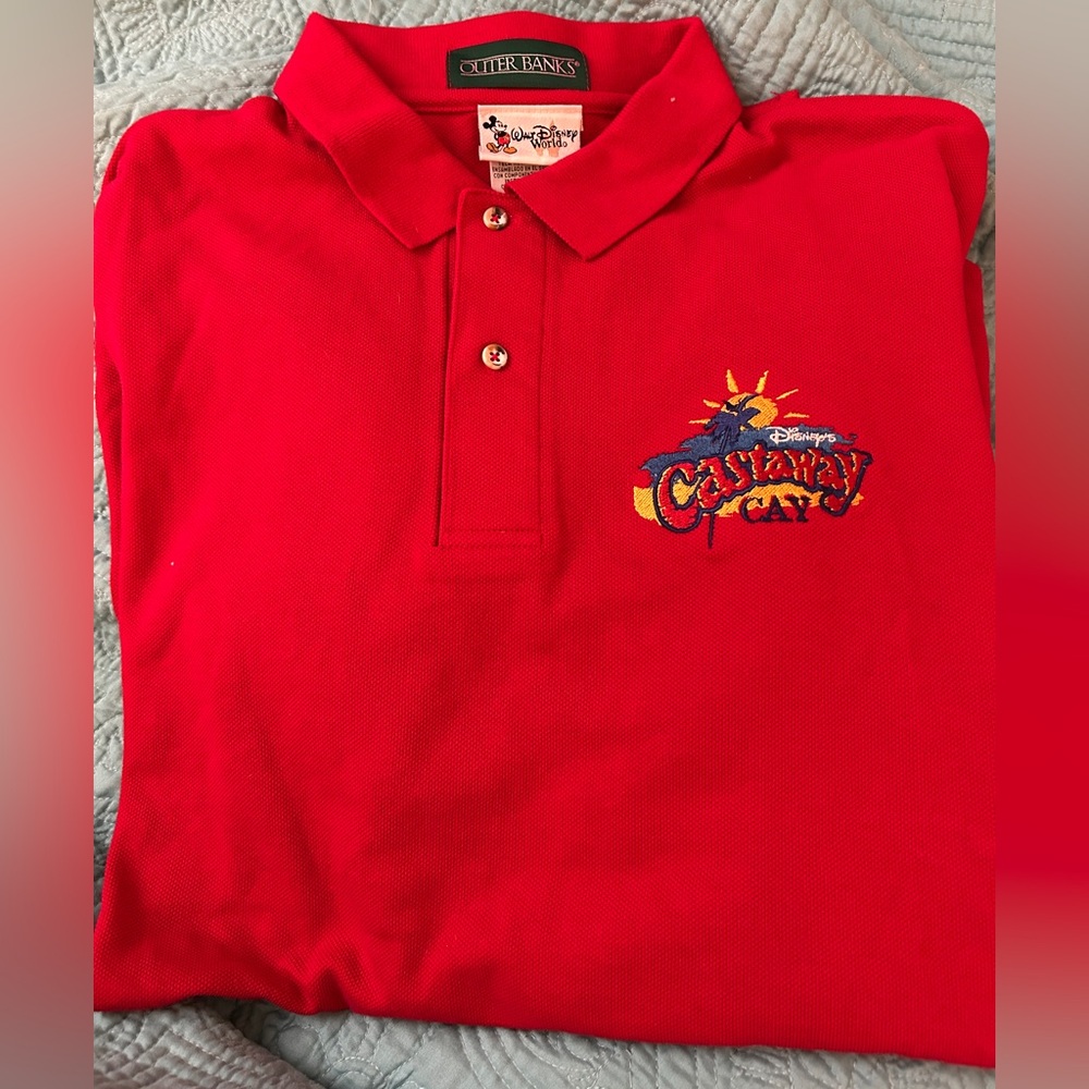 vintage 1990s Disney Cruise Line Castaway Cay promotional polo shirt men’s xl